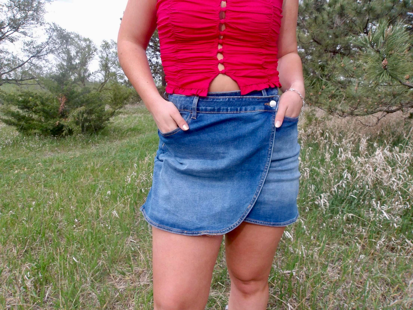 Denim Wrap Skirt