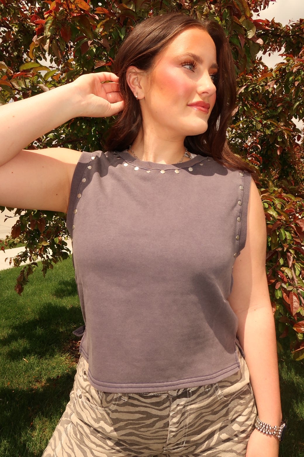 STUDDED MUSCLE TANK