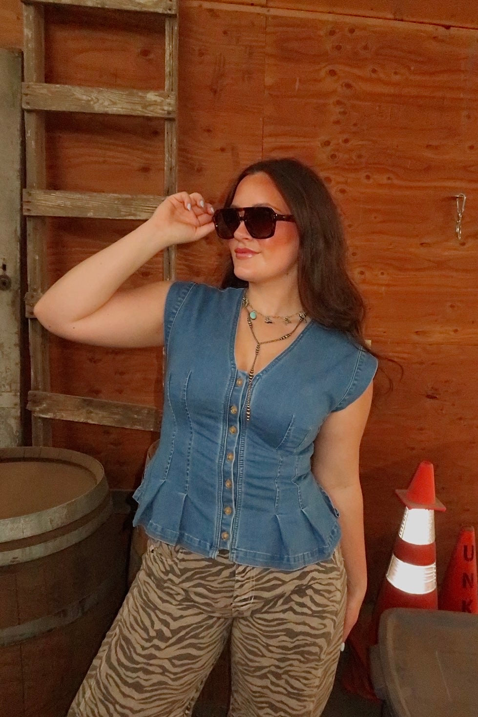BLUE BELLE PEPLUM VEST