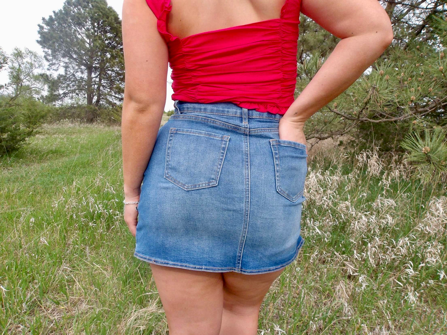 Denim Wrap Skirt