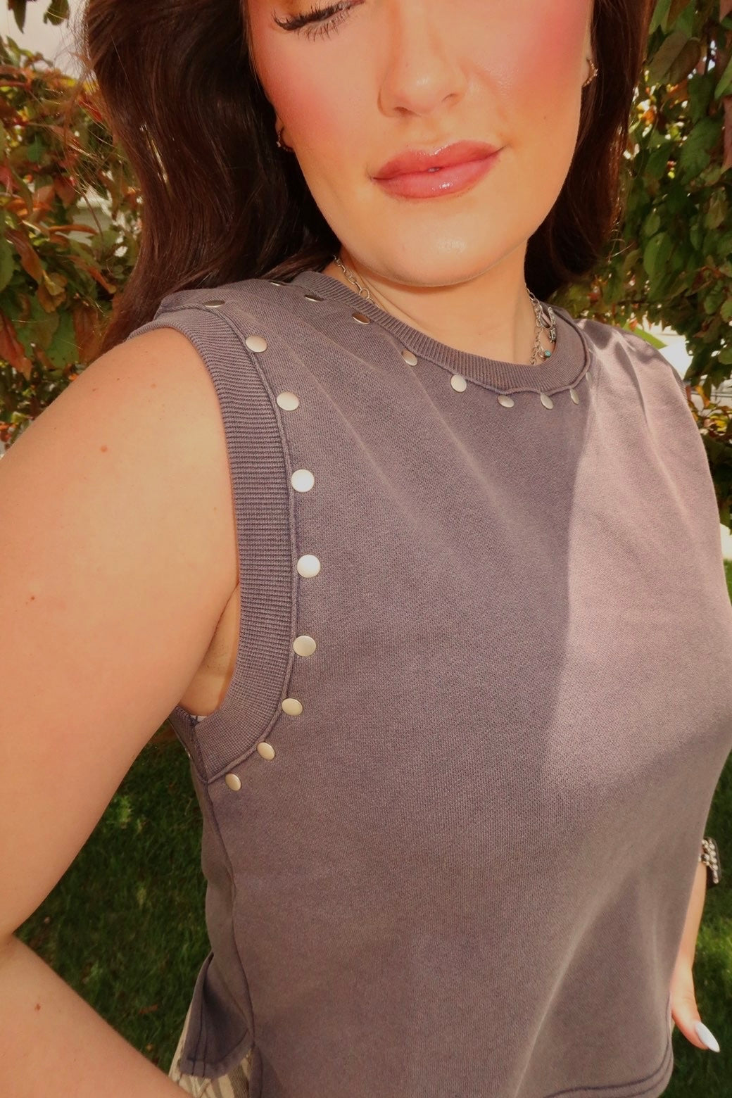 STUDDED MUSCLE TANK