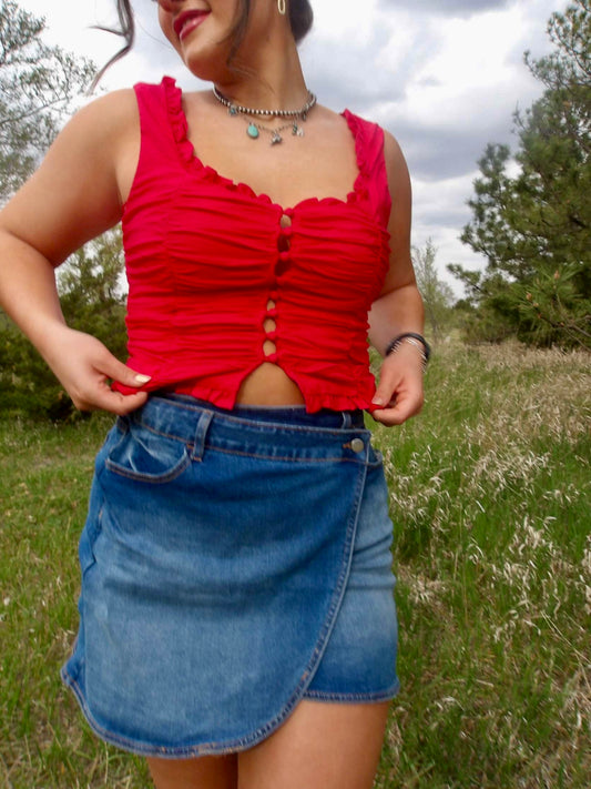 Denim Wrap Skirt