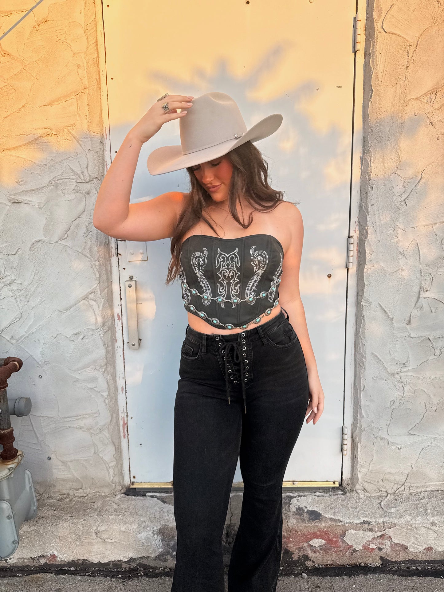 BOOT STITCH TUBE TOP